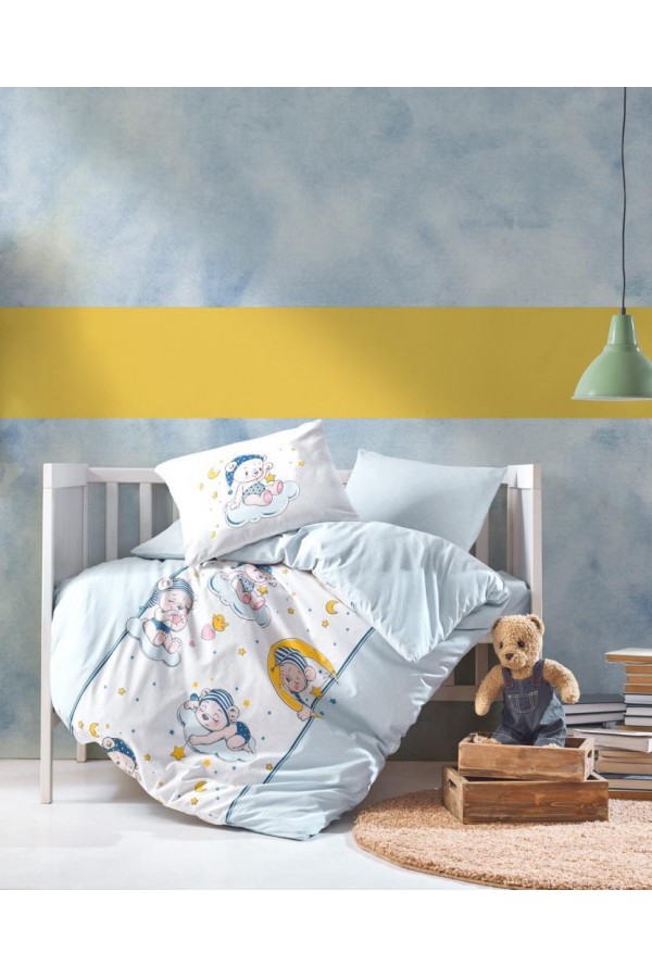 Cotton Box Bebek Nevresim Takımı Bear Mavi