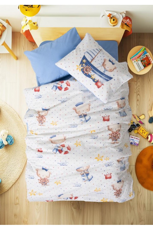 Cotton Box Bebek Nevresim Takımı Seaman Mavi