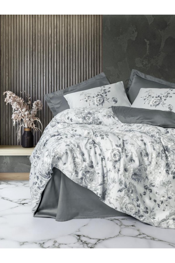 Cotton Box Moale Gri Saten Nevresim Takımı Çift Kişilik Cotton Box Moale Gri Saten Nevresim Takımı Çift Kişilik