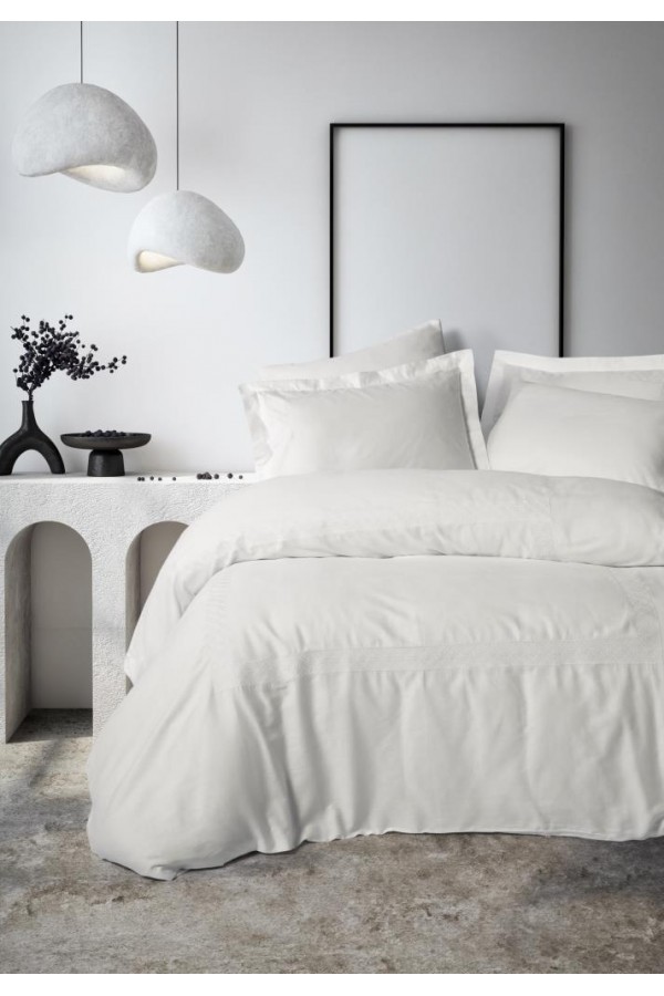 Cotton Box Brode Nakışlı Çift Kişilik Saten Nevresim Takımı Galant Beyaz Cotton Box Brode Nakışlı Çift Kişilik Saten Nevresim Takımı Galant Beyaz
