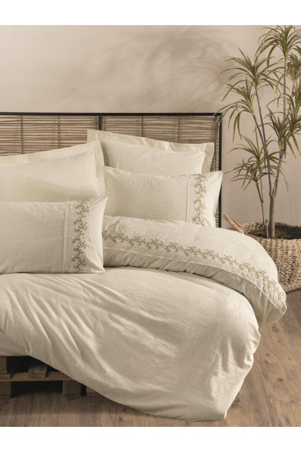 Cotton Box Cotton Keten Çift Kişilik Nevresim Takımı Darian