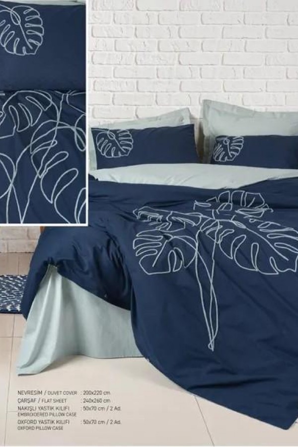 Cotton Box Brode Ranforce Çift Kişilik Nevresim Takımı Silva Mint