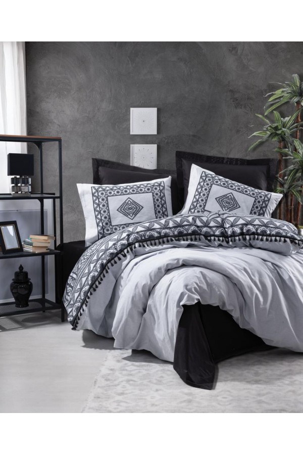 Cotton Box Candy Çift Kişilik Nevresim Takımı Degno Siyah