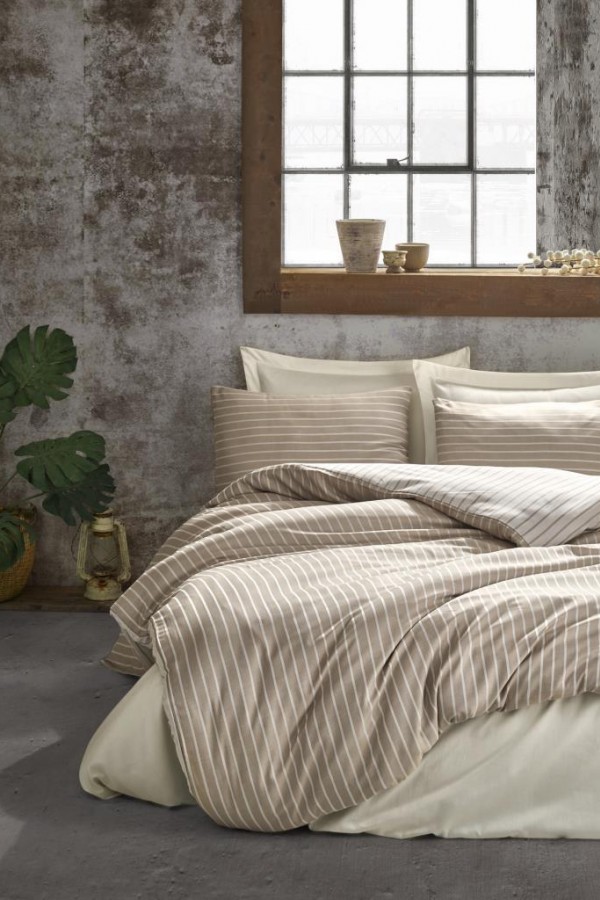 Cotton Box Çift Kişilik Bambu Saten Nevresim Takımı Vizon