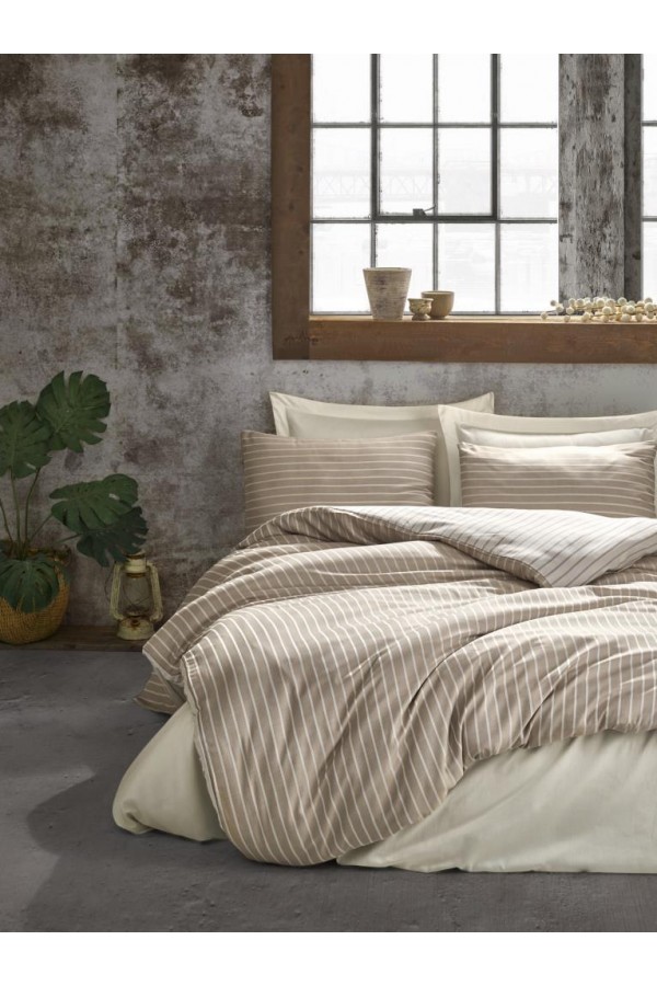 Cotton Box Çift Kişilik Bambu Saten Nevresim Takımı Vizon