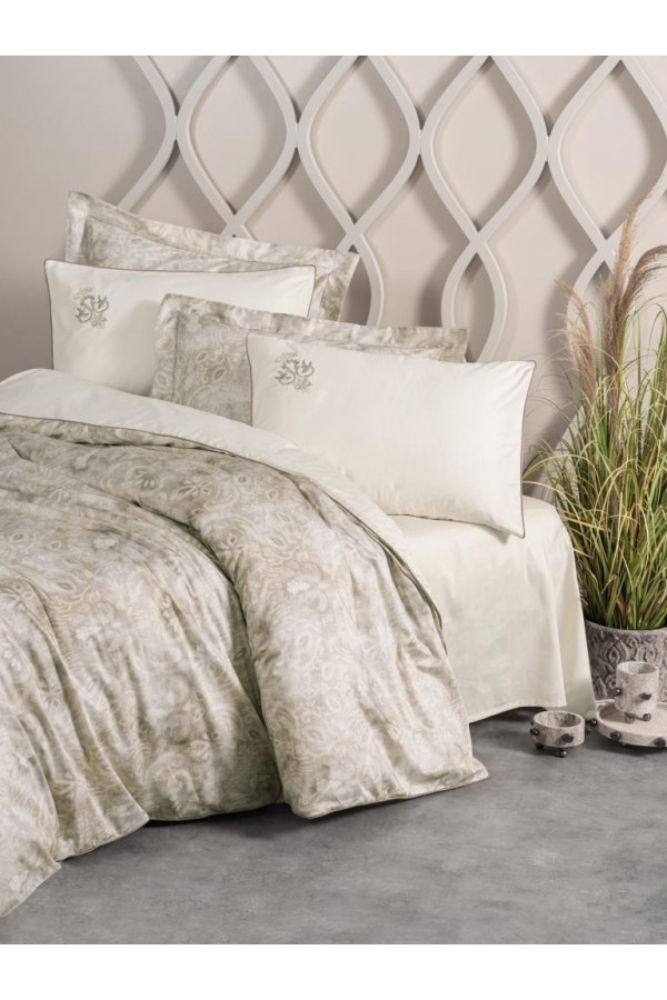 Cotton Box Çift Kişilik Elit Saten Nevresim Takımı Beatrix Bej