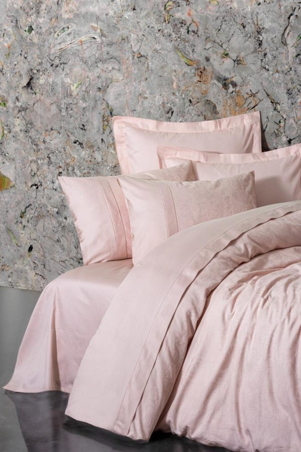 Cotton Box Çift Kişilik Jakarlı Saten Nevresim Takımı Jana Pembe