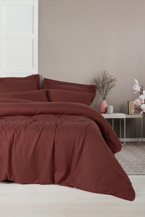 Cotton Box Çift Kişilik Nevresim Takımı Tensel Craft Bordo
