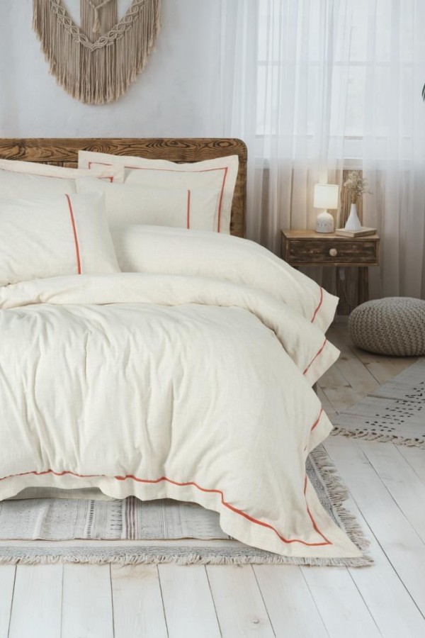Cotton Box Çift Kişilik Nevresim Takımı Inborn Banded Turuncu 8680108076996