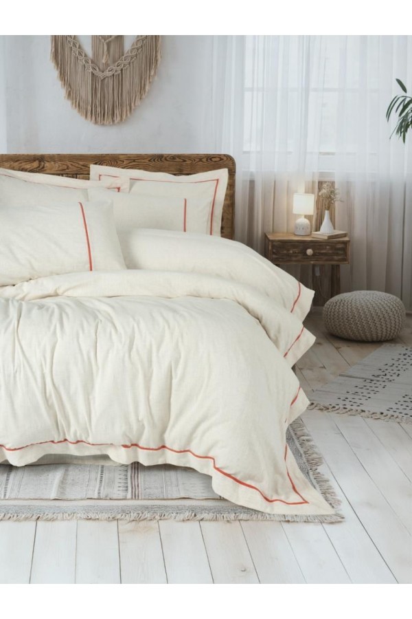 Cotton Box Çift Kişilik Nevresim Takımı Inborn Banded Turuncu 8680108076996