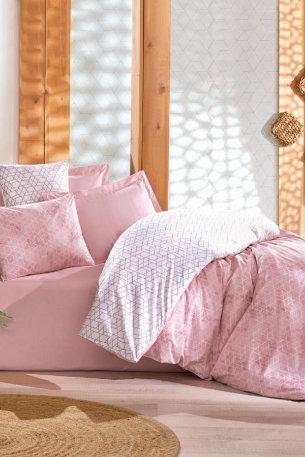 Cotton Box Çift Kişilik Nevresim Takımı Minimal Best Pembe