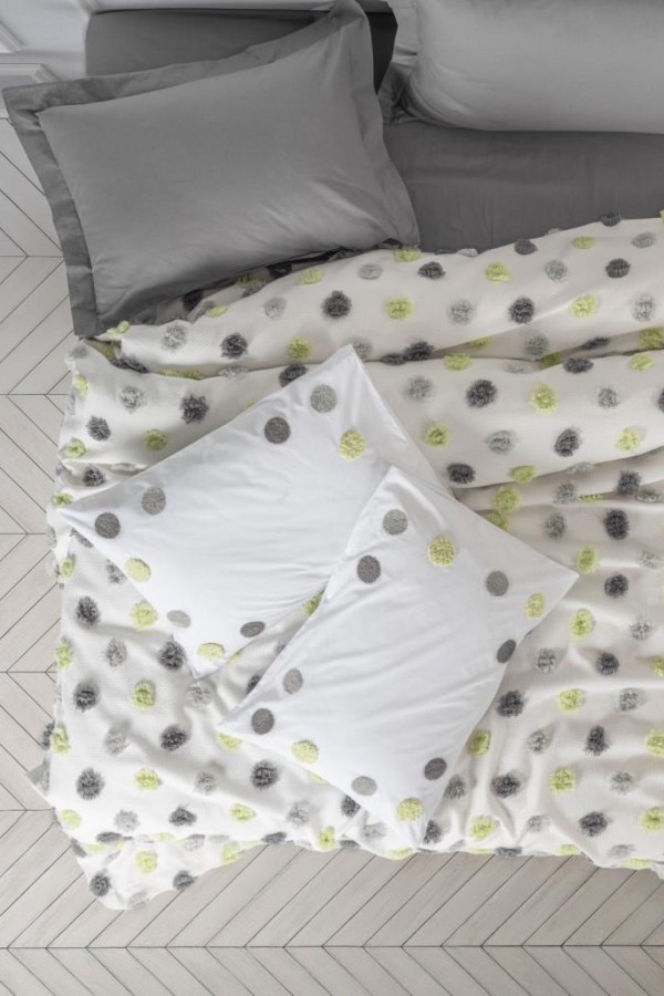 Cotton Box Çift Kişilik Pike Takımı Boony Leroy Gri