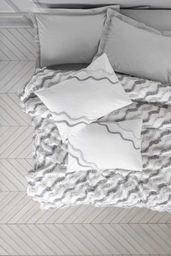Cotton Box Çift Kişilik Pike Takımı Boony Eldon Gri