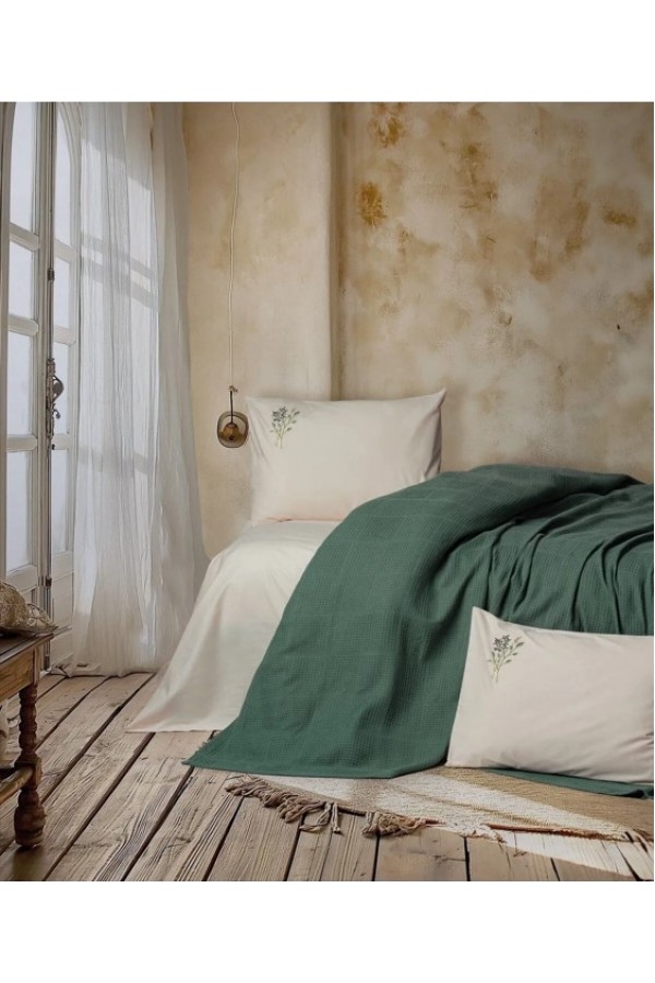 Cotton Box Tek Kişilik Pike Takımı Spin Sophia Yeşil Cotton Box Tek Kişilik Pike Takımı Spin Sophia Yeşil