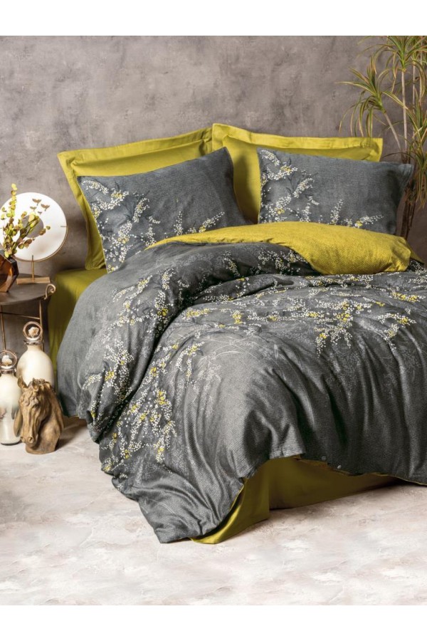 Cotton Box Çift Kişilik Saten Nevresim Takımı Libby Yeşil