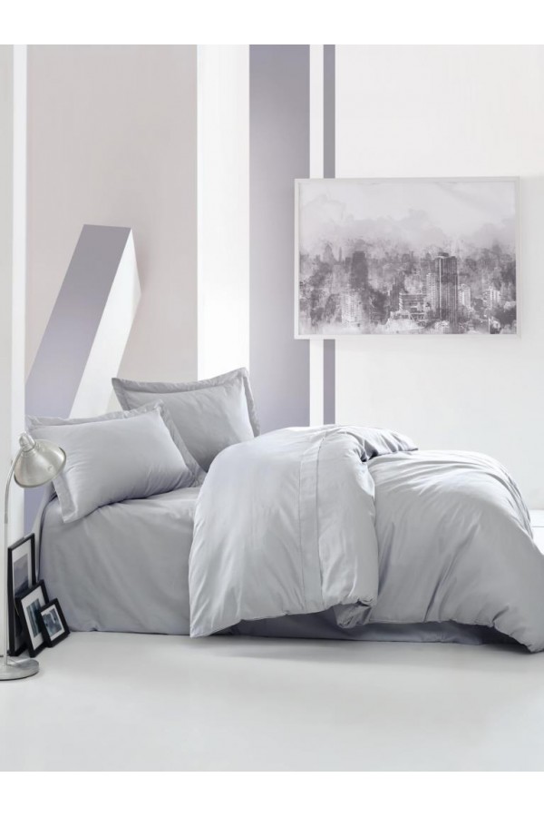Cotton Box Çift Kişilik Saten Nevresim Takımı Elegant Gri