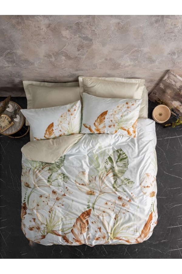 Cotton Box Çift Kişilik Saten Nevresim Takımı Luster Bej