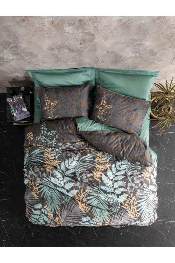 Cotton Box Çift Kişilik Saten Nevresim Takımı Clorasa Mint