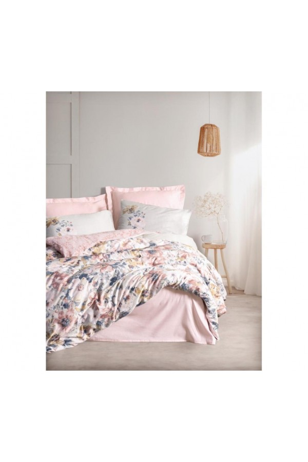 Cotton Box Çift Kişilik Saten Nevresim Takımı Dalya Pudra