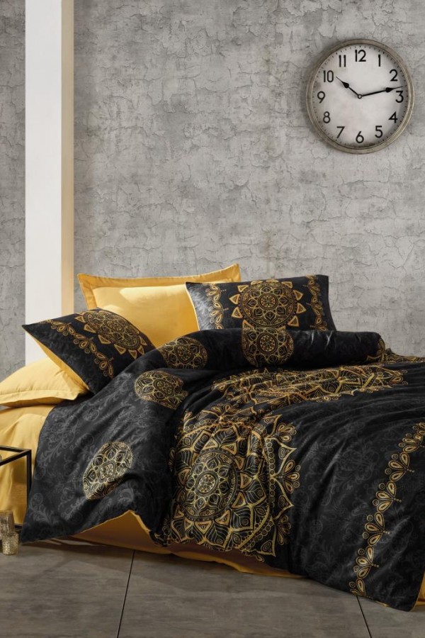 Cotton Box Çift Kişilik Saten Nevresim Takımı Alvina Gold