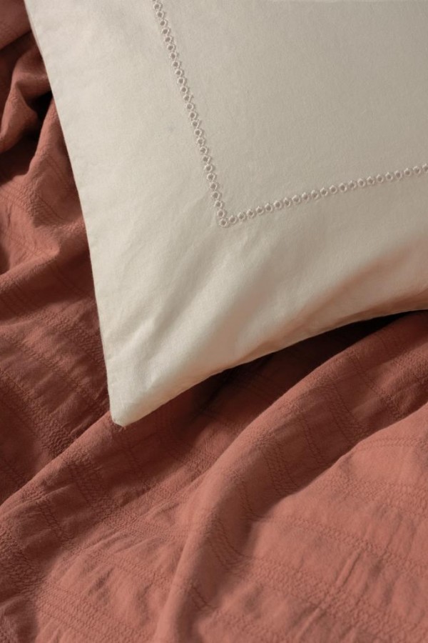 Cotton Box  Çift Kişilik Yatak Örtülü Pike Takımı Natura Vilo Kiremit