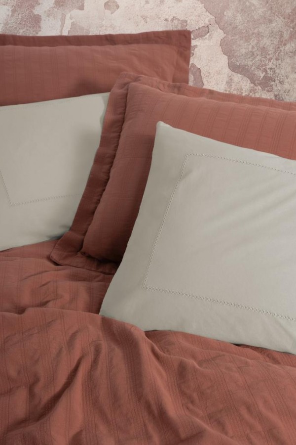 Cotton Box  Çift Kişilik Yatak Örtülü Pike Takımı Natura Vilo Kiremit