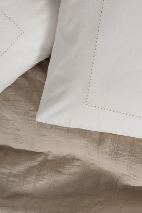 Cotton Box  Çift Kişilik Yatak Örtülü Pike Takımı Natura Vilo Bej
