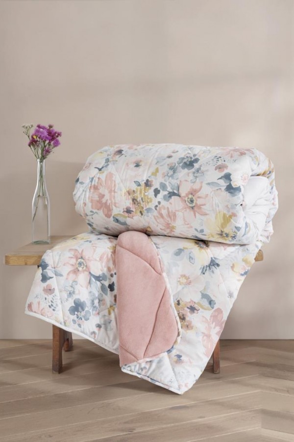 Cotton Box Çift Kişilik Yorgan Velvet Dalya Pudra