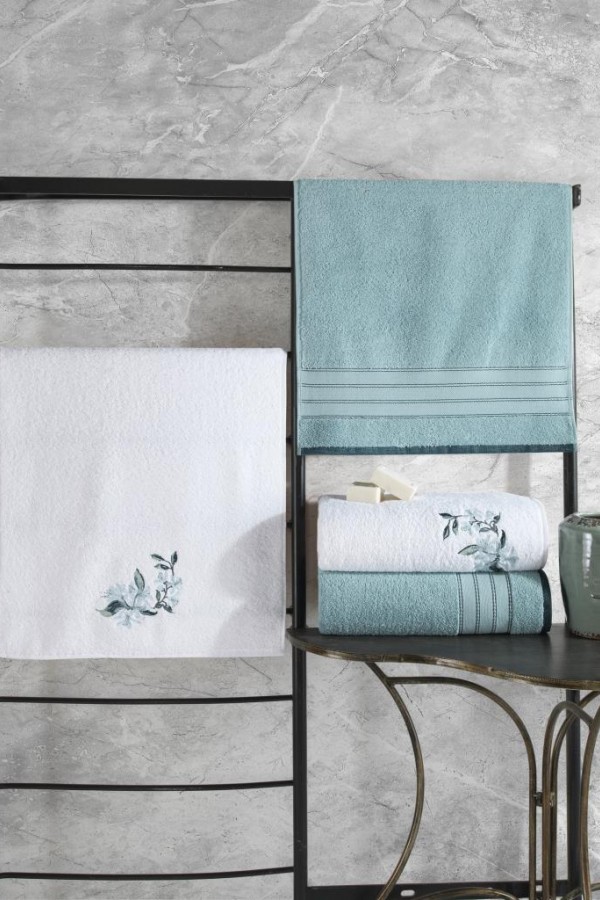 Cotton Box Colorful %100 Pamuk Hamam Havlu Seti Mint Beyaz