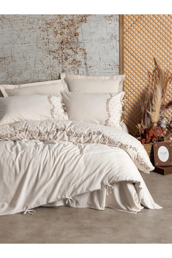 Cotton Box Cotton Keten Çift Kişilik Nevresim Takımı Pelias