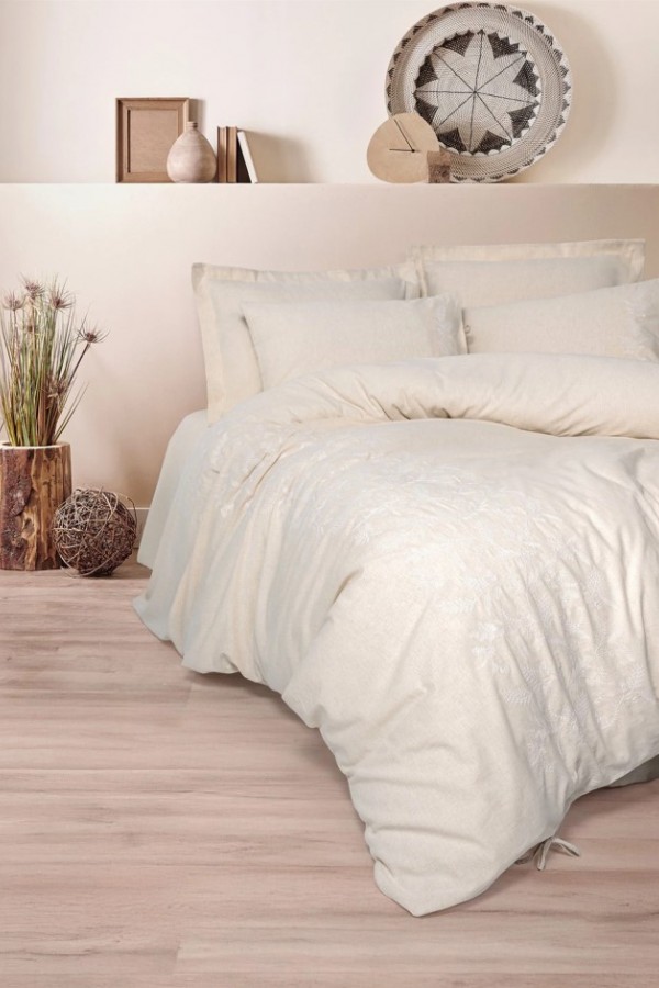 Cotton Box Cotton Keten Çift Kişilik Nevresim Takımı Kivora