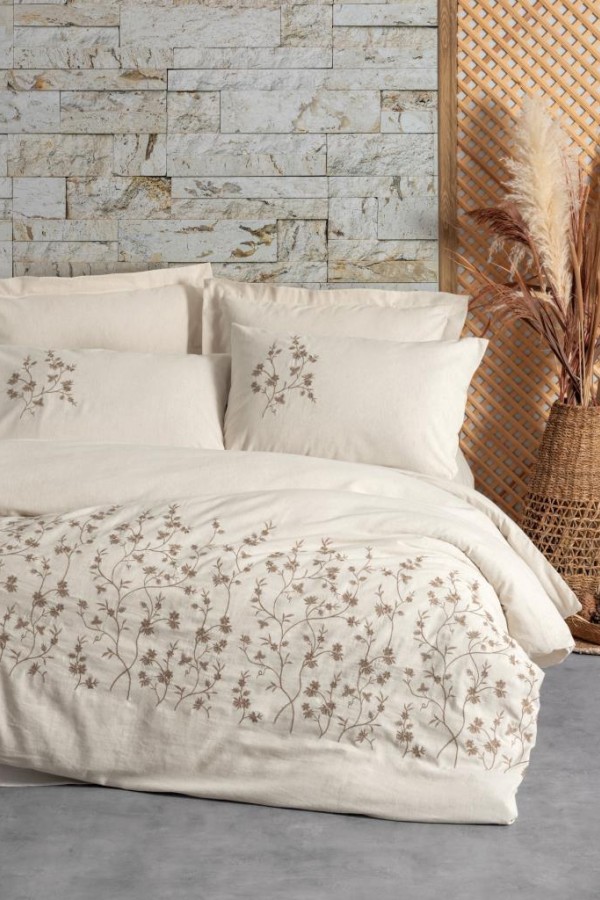 Cotton Box Cotton Keten Çift Kişilik Nevresim Takımı Hemera