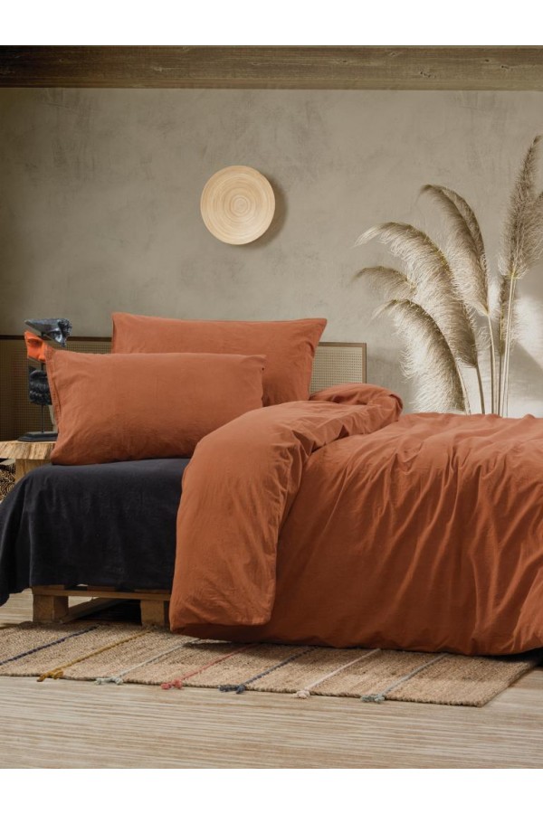 Cotton Box Crash Çift Kişilik Nevresim Takımı Tarçın