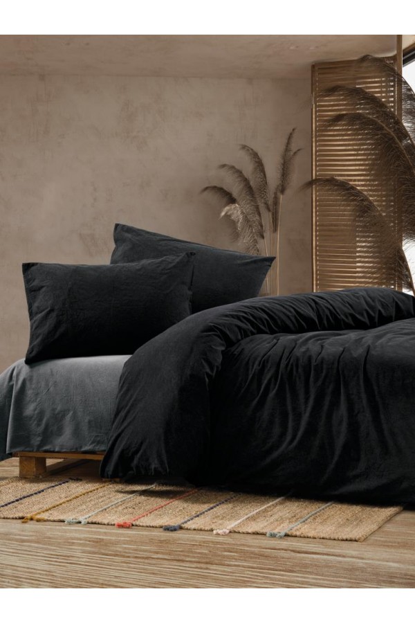 Cotton Box Crash Çift Kişilik Nevresim Takımı Siyah