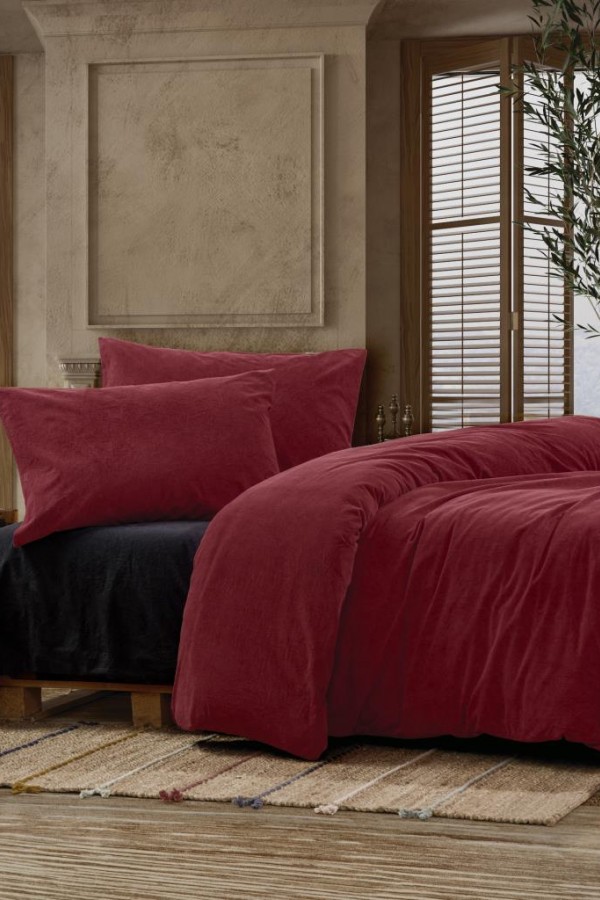 Cotton Box Crash Çift Kişilik Nevresim Takımı Bordo