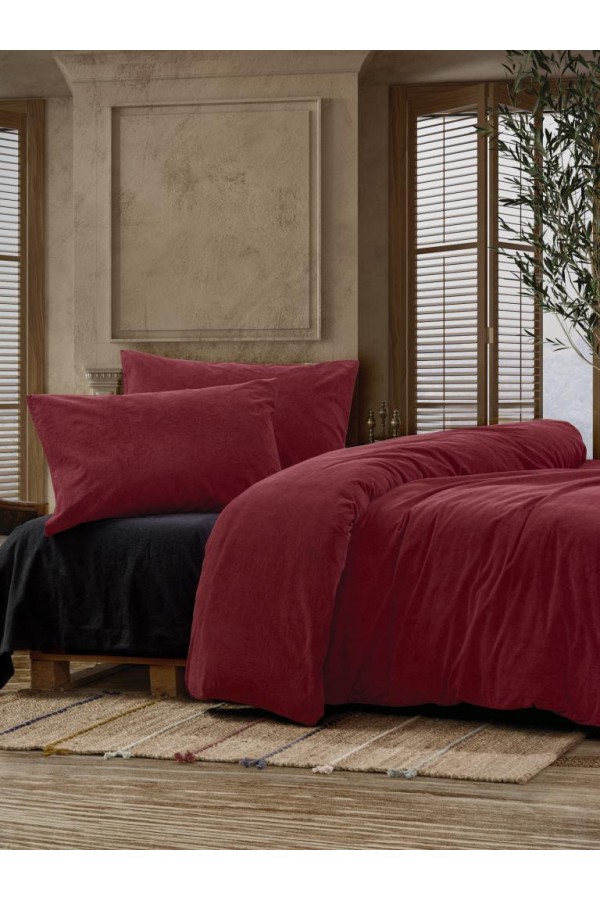 Cotton Box Crash Çift Kişilik Nevresim Takımı Bordo