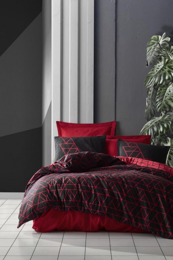 Cotton Box Dark Çift Kişilik Nevresim Takımı Shadow Bordo Cotton Box Dark Çift Kişilik Nevresim Takımı Shadow Bordo