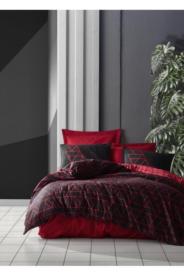 Cotton Box Dark Çift Kişilik Nevresim Takımı Shadow Bordo