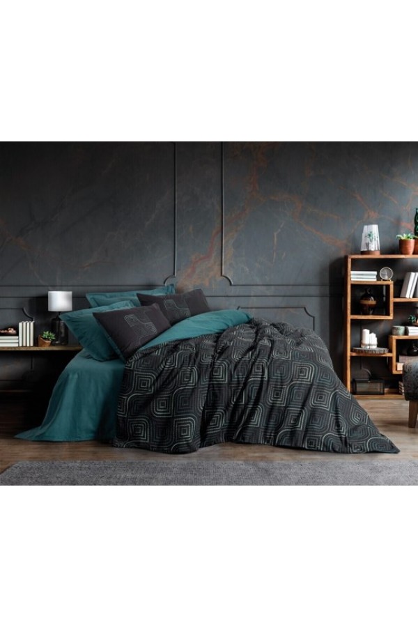 Cotton Box Dark Tek Kişilik Nevresim Takımı Noche Petrol 8680108071342