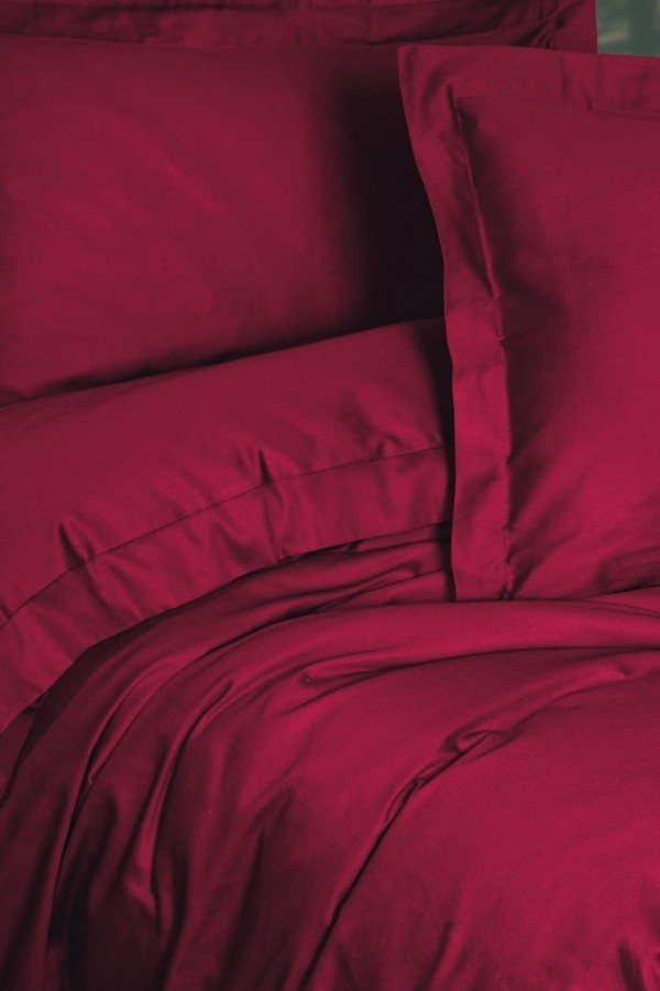 Cotton Box Elegant Bordo Çift Kişilik Saten Nevresim Takımı