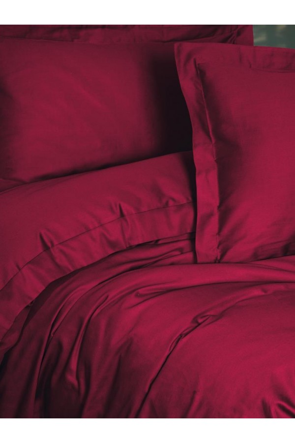 Cotton Box Elegant Bordo Çift Kişilik Saten Nevresim Takımı