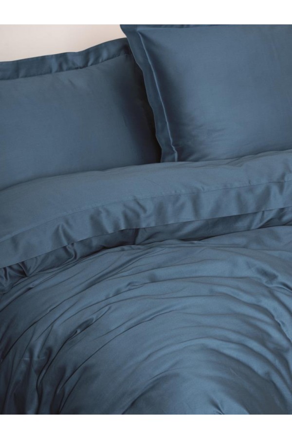 Cotton Box Elegant Mavi Çift Kişilik Saten Nevresim Takımı