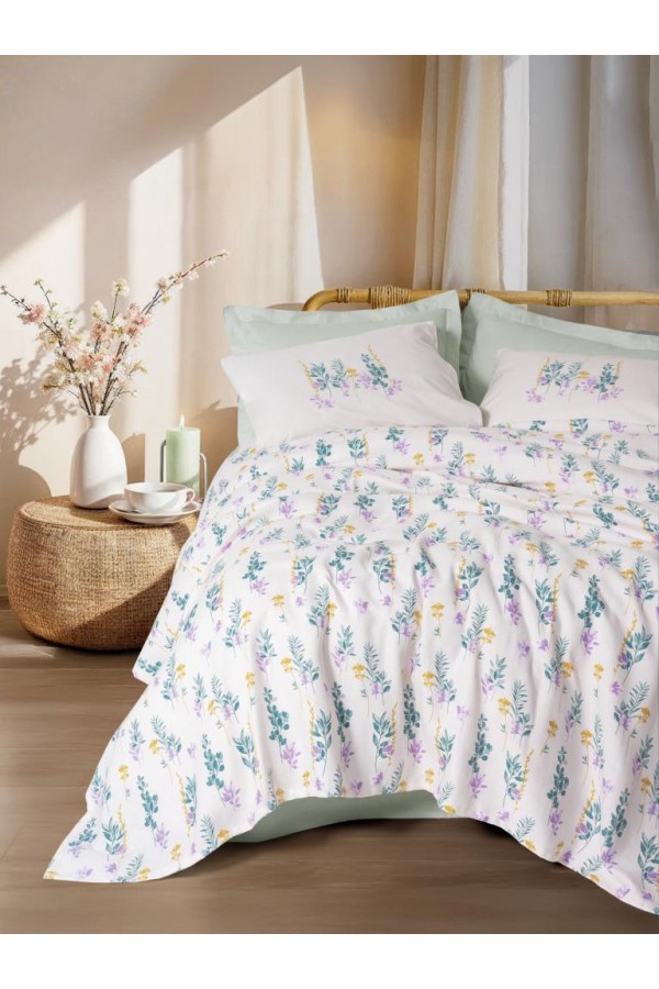 Cotton Box Estiva Çift Kişilik Pike Takımı Twig Mint