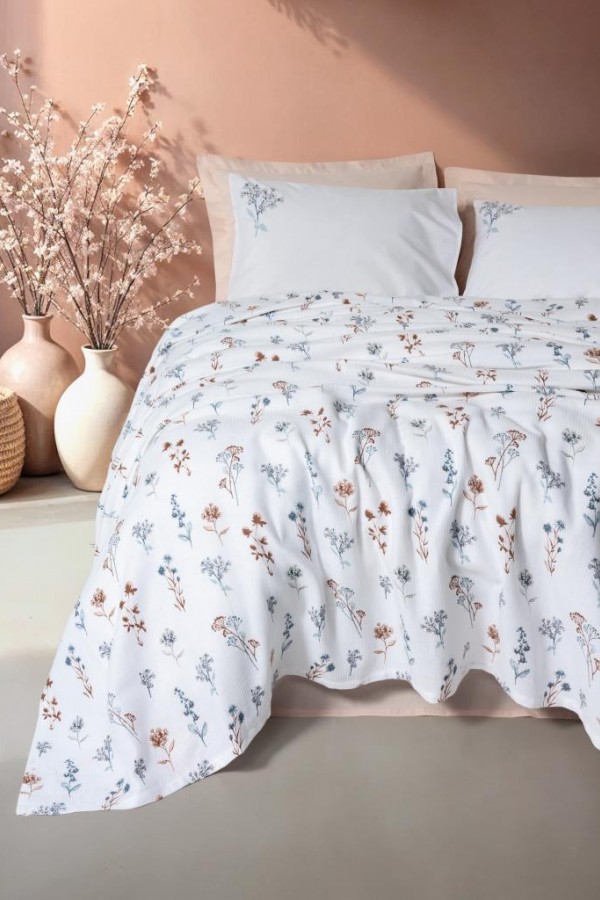 Cotton Box Estiva Çift Kişilik Pike Takımı Briar Somon
