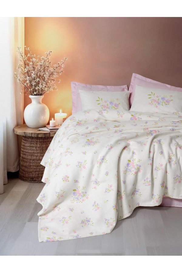 Cotton Box Estiva Çift Kişilik Pike Takımı Petal Pembe