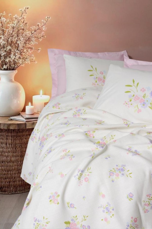 Cotton Box Estiva Çift Kişilik Pike Takımı Petal Pembe