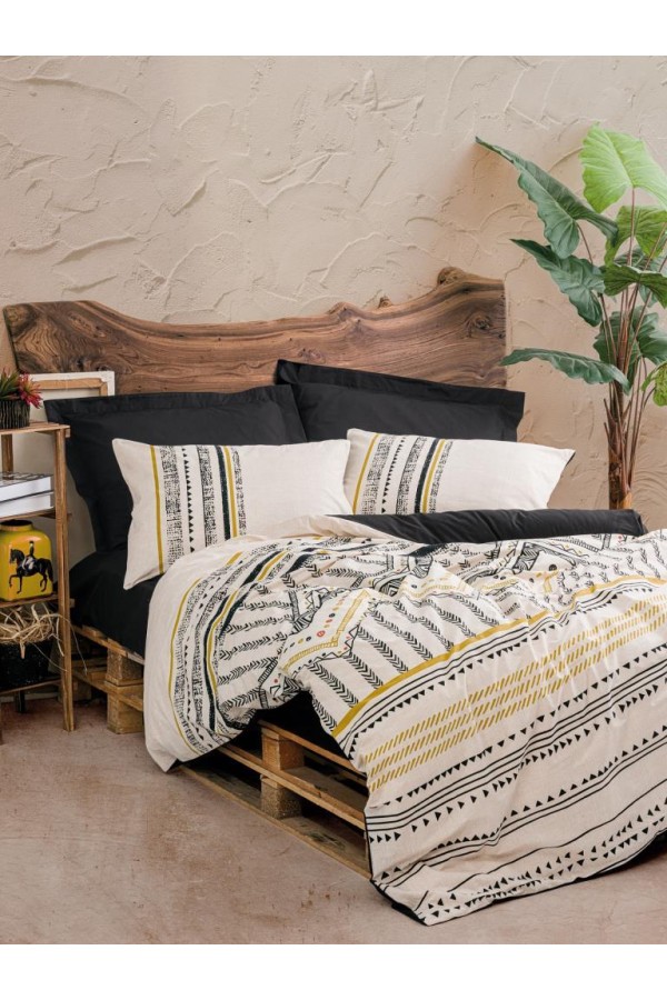 Cotton Box Etnich Nevresim Takımı Çift Kişilik Elvira Siyah