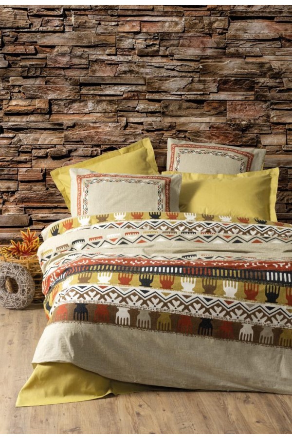 Cotton Box Etnich Nevresim Takımı Çift Kişilik Magnus Hardal