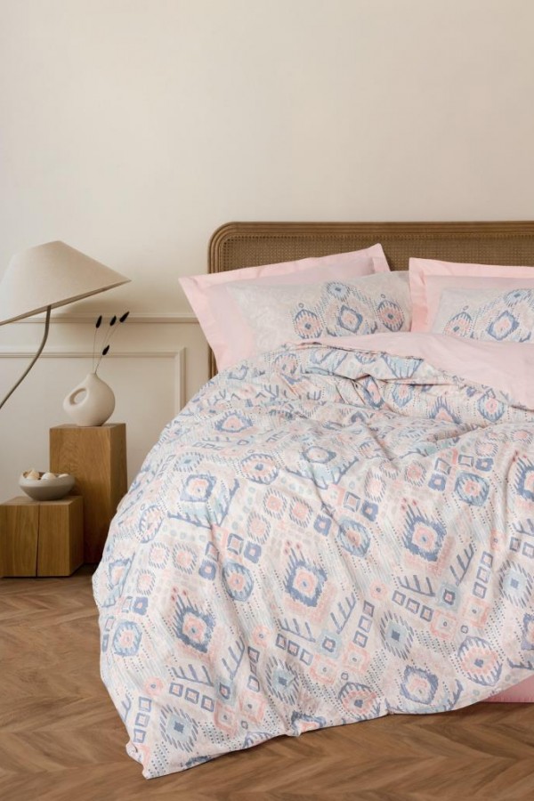 Cotton Box Etnich Nevresim Takımı Çift Kişilik Mosola Somon