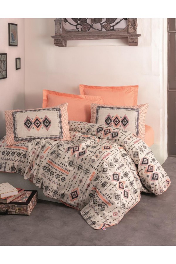 Cotton Box Etnich Nevresim Takımı Çift Kişilik Kateri Somon